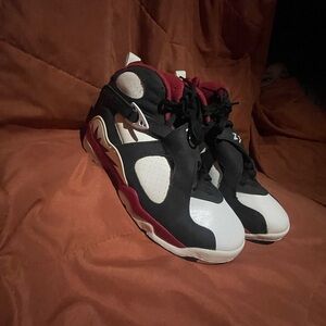 Jordan Black, White, and Red Sneakers